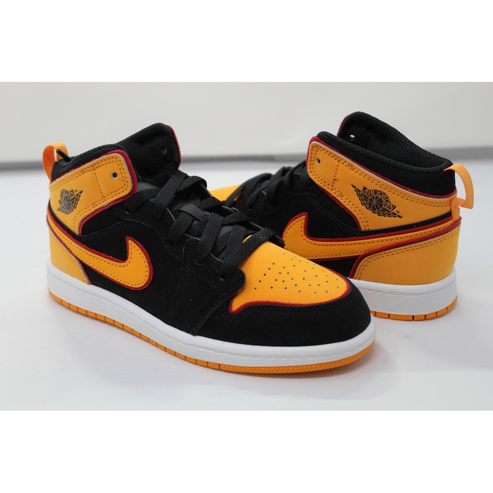 Jordan 1 Mid SE GS University Gold Black Red BQ6931-700 Kids Size 2Y